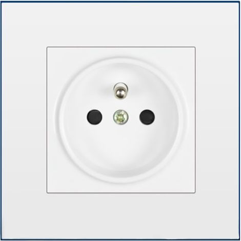 Europäischer Stecker 16a, Französischer Rundstecker, 2 Löcher, 2p+e, Weiß, Typ 86