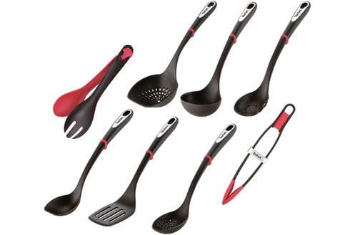 Tefal K20605 Löffel Saucenlöffel Silikon Schwarz, Rot, Edelstahl