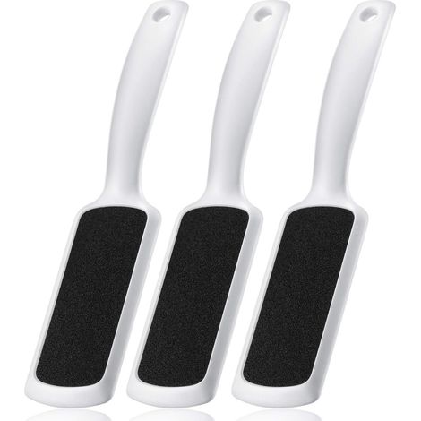 3-teiliges Doppelseitiges Fußfeilset, Hornhautentferner, Fußpeeling, Fußpflege Für Rissige, Nasse Und Trockene Füße (weiß)