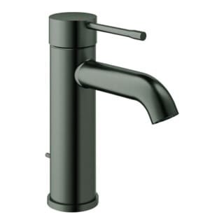 Grohe Essence 1-Loch-Einhand-Waschtischbatterie S-Size, Hard Graphite gebürstet, Zugstangen-Garnitur, fester Auslauf, 5l/min