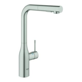 Essence 1-Loch-Einhand-Spültischbatterie herausziehbare Spülbrause, Supersteel, Professional Edition - Grohe