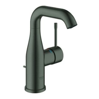 Essence Einhebelmischer Größe m mit Zugstange und Ablaufgarnitur, Keramikkartusche, Hard Graphit gebürstet (24173AL1) - Grohe