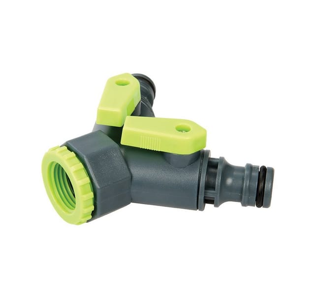 2-Wege-Wasserhahn-Verteiler 3/4 Zoll bsp auf 1/2 Zoll