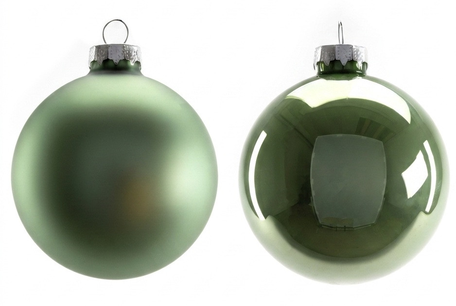 TrendLine Weihnachtskugeln aus Glas Ø80mm 6Stk salbeigrün Christbaumkugeln Xmas
