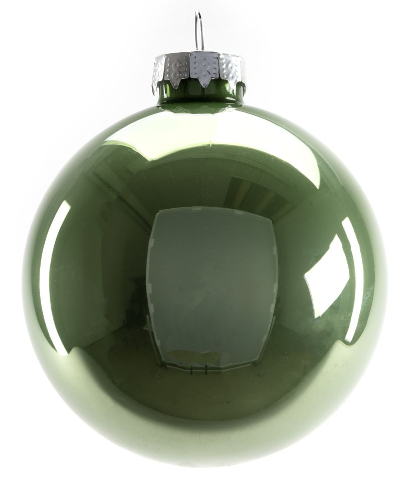 TrendLine Weihnachtskugeln aus Glas Ø80mm 6Stk salbeigrün Christbaumkugeln Xmas Bild 2