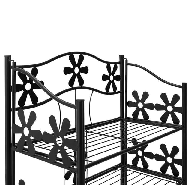 Blumenregal Metall Outdoor Indoor Garten Blumenständer Pflanzenständer Blumentreppe Gartenregal 2 Böden, Höhe 50 cm