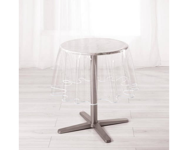Transparente Wachstischdecke, rund, ø 180 cm