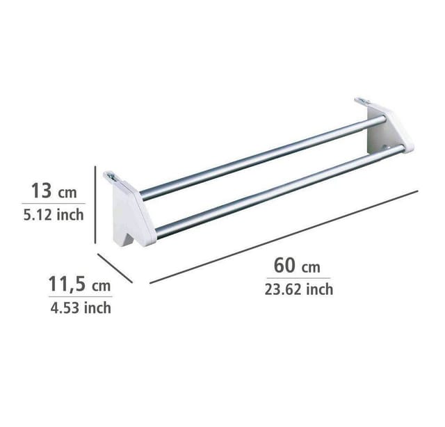 Heizkörper-Wäschetrockner Twin, Länge: 60 cm, Weiß, Aluminium aluminium, Kunststoff (abs) weiß - weiß - Wenko