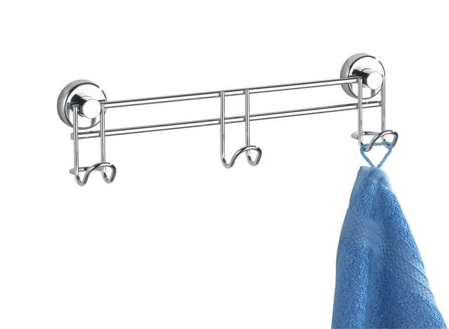 Wenko - Hakenleiste 31,5 cm ohne Bohren Garderobenhaken Wandhaken Handtuchhalter
