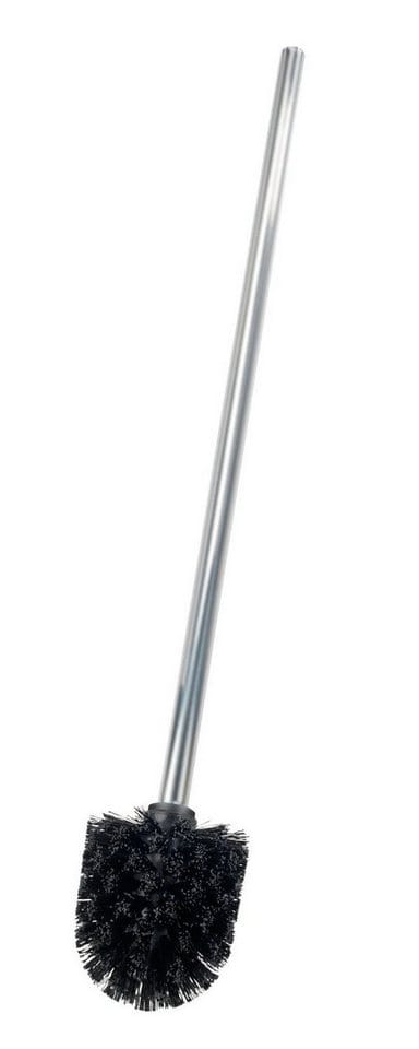 WC-Bürste extra lang mit Edelstahlstiel Matt ø 8,5 x 60 cm, Silber matt, Edelstahl rostfrei matt , Kunststoff schwarz - silber matt - Wenko