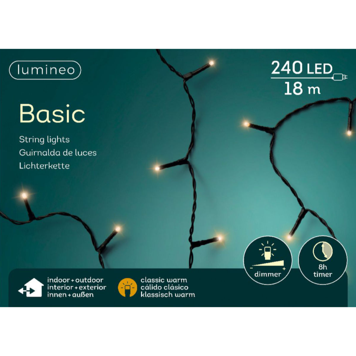 Lumineo - Led Lichterkette Basic 1800 Cm 240 Lichter Classic Warm Fwko