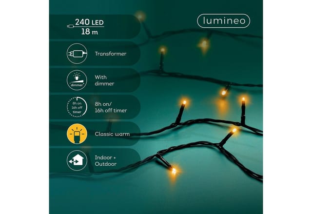 Lumineo - Led Lichterkette Basic 1800 Cm 240 Lichter Classic Warm Fwko