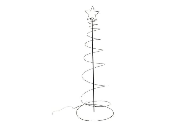 LED Spiral Tannenbaum Garten Deko schwarz - 130 cm - mit 180 LED umwickelt