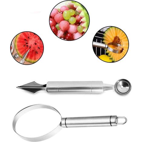Obstschnitzwerkzeug, Gemüse- Und Obstschäler, Multifunktionales Küchenwerkzeug Aus Edelstahl, Diy-salatzubereitungswerkzeug (2-teiliges Set)