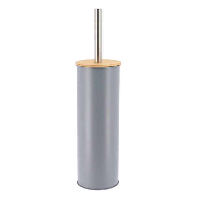 Tendance - Toilettenbürste aus metall mit bambusüberzug - grau