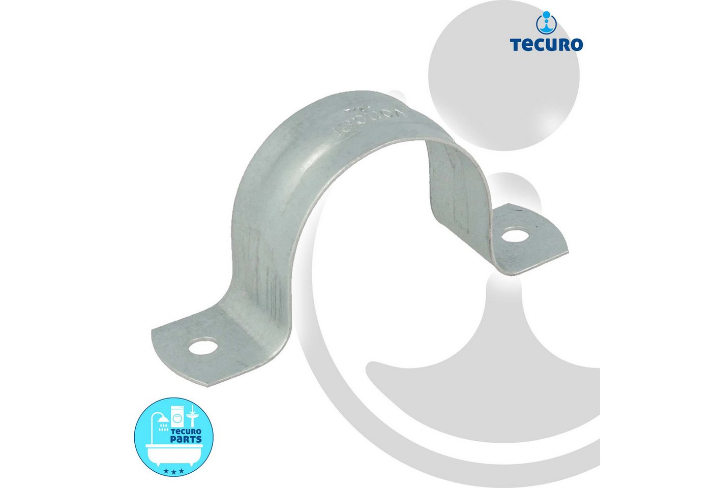 Tecuro - Befestigungsschelle ø 20-22 mm, zweilaschig, verzinkt - für Rohre & Schläuche