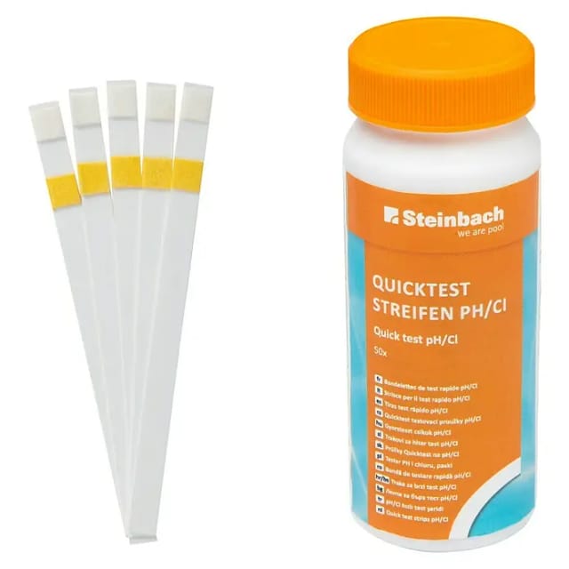 Quicktest Streifen für pH-Wert und freies Chlor, 50 Stk - Steinbach