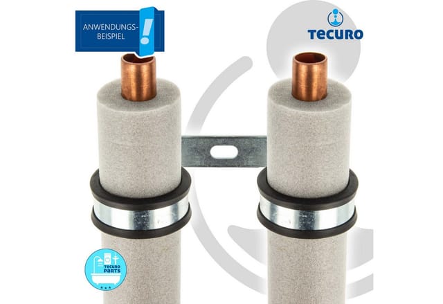 Tecuro - Doppel-Rohrschelle ø 15 mm, mit Schallschutzeinlage, verzinkt