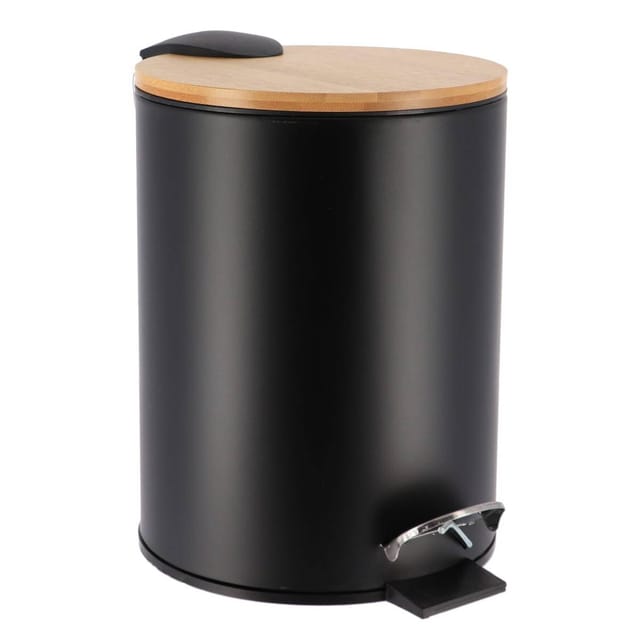 Tendance - Mülleimer metall fallbremse 2,5l - schwarz bambus