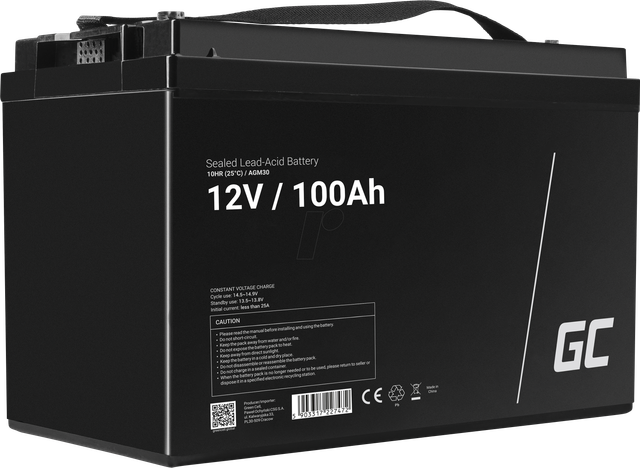 Green Cell Gel/agm Batterie Agm30 12v 100ah