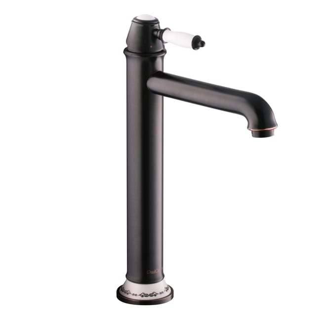 Paulgurkes - Waschtischarmatur Lang für Aufsatz-Waschbecken Nostalgie Retro Schwarz