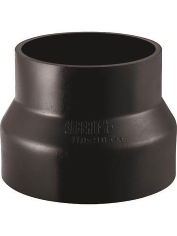 Reduzierung (Reduzierstück) PEHD 110x90 symmetrisch kurz, schwarz (HDPE Kanalisation)