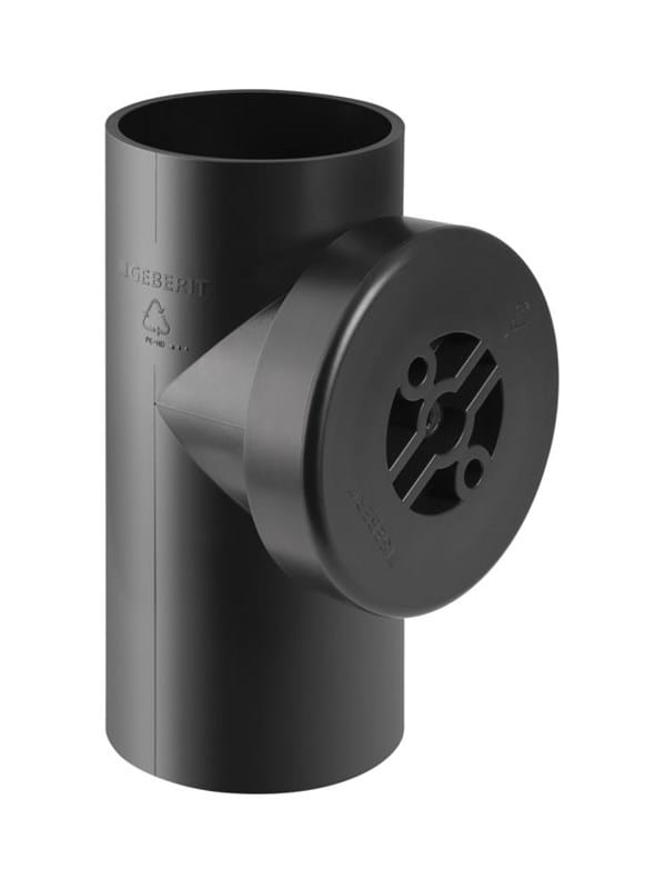 Geberit - pe Reinigungsstück 90 Grad mit runder Serviceöffnung Außendurchmesser 75mm