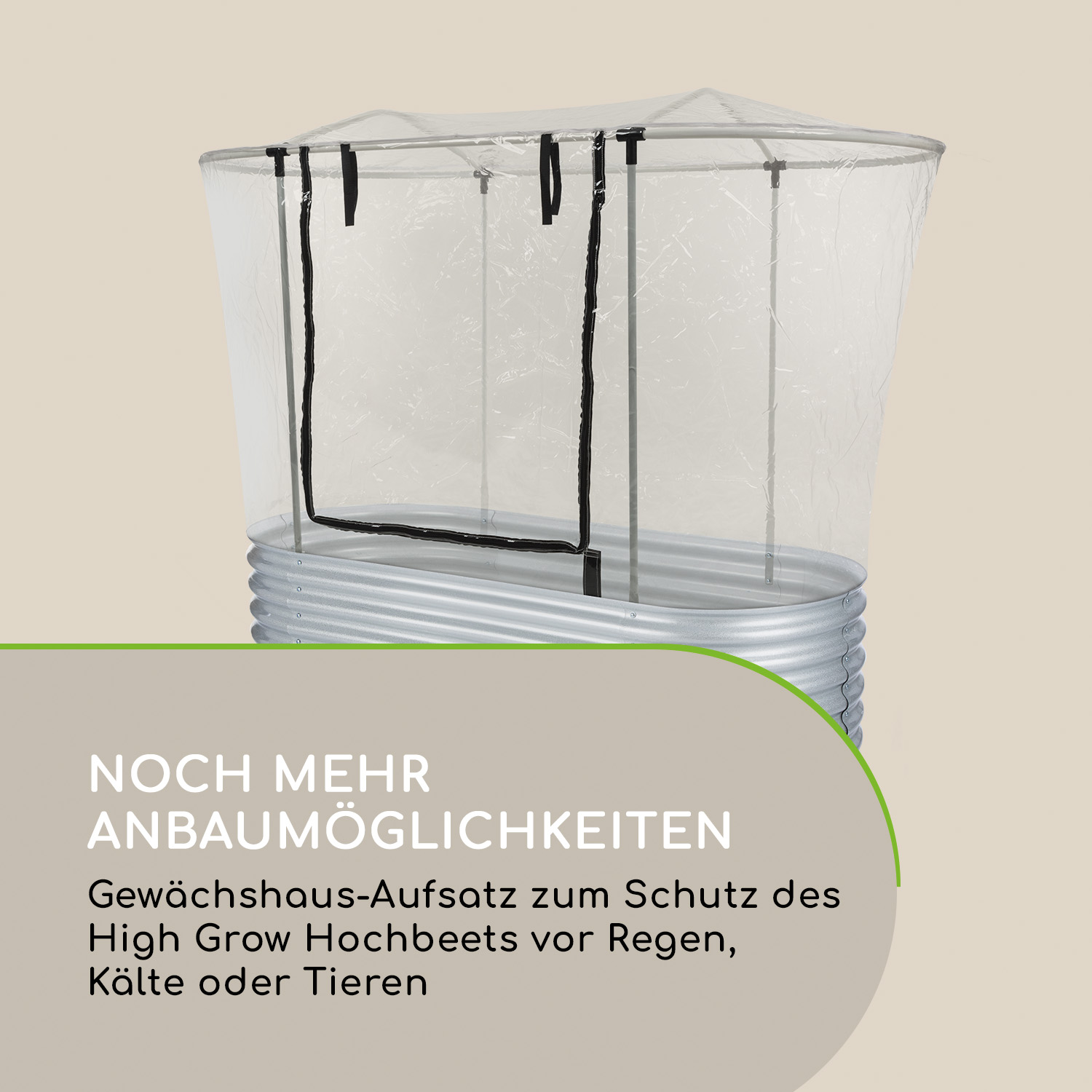 High Grow Top 200 Gewächshaus-aufsatz 200x115x100cm Stahlrohr Pvc
