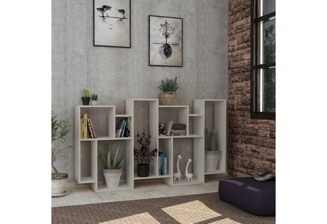 Decortie - Karmato Modernes Bücherregal Display Unit Weiß Hoch 168.5cm - White