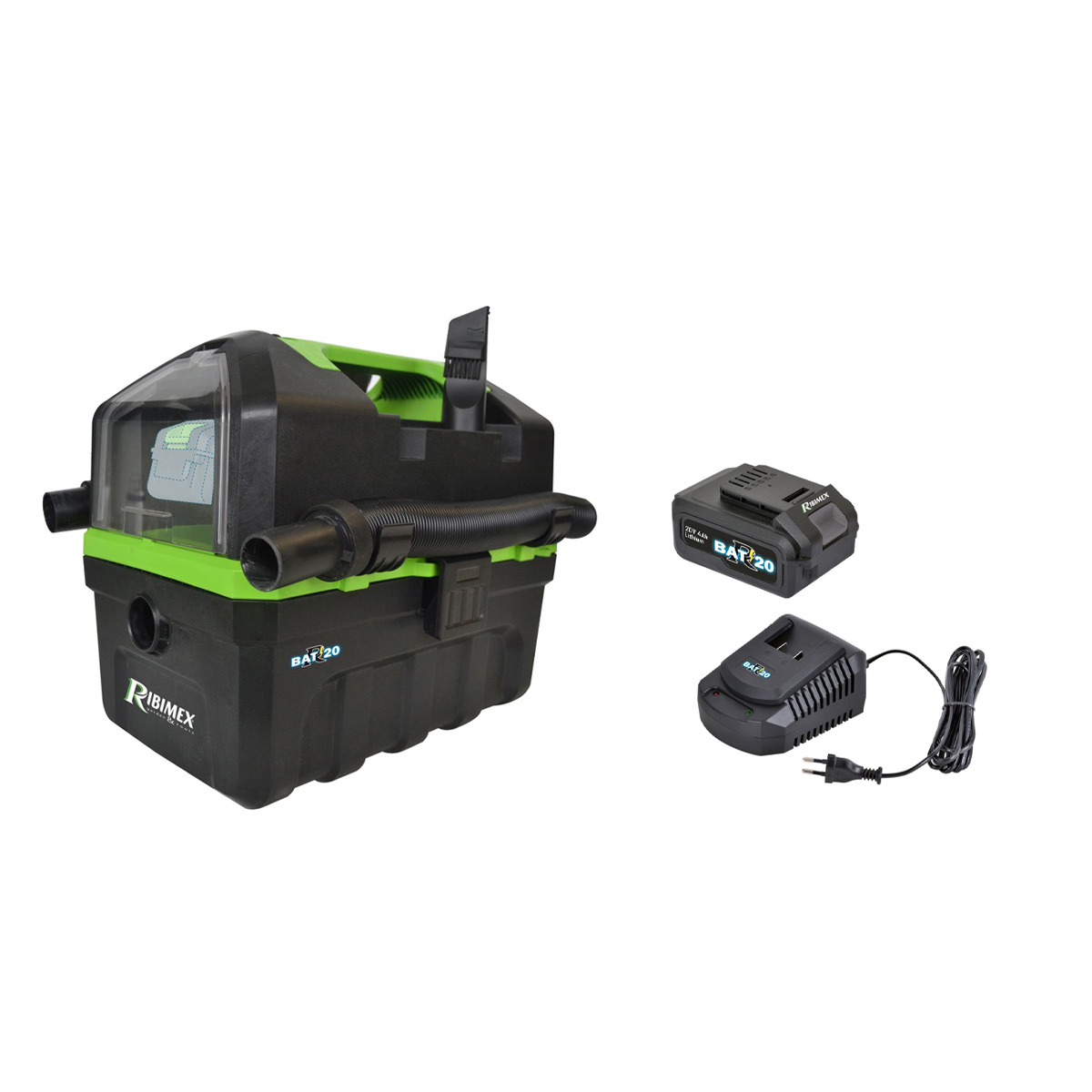 Staubsauger Mit Ribimex Rbat20 20v 4ah Akku