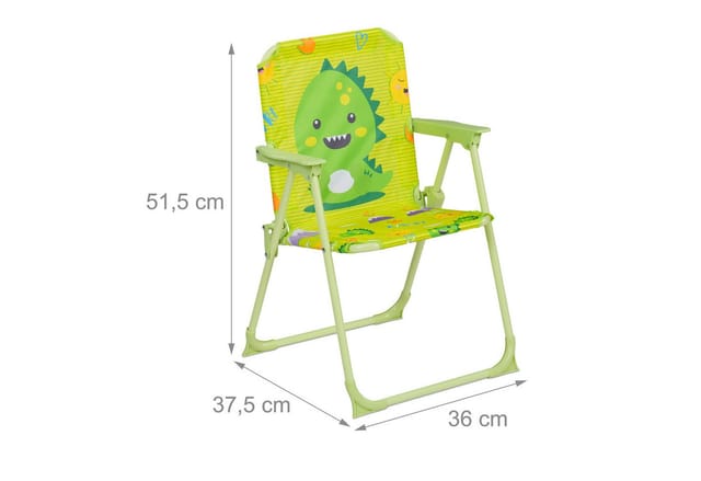 Relaxdays Kinder Klappstuhl, Campingstuhl mit Monster-Motiv, HBT 51,5x36x37,5 cm, Picknickstuhl outdoor, Faltstuhl, bunt