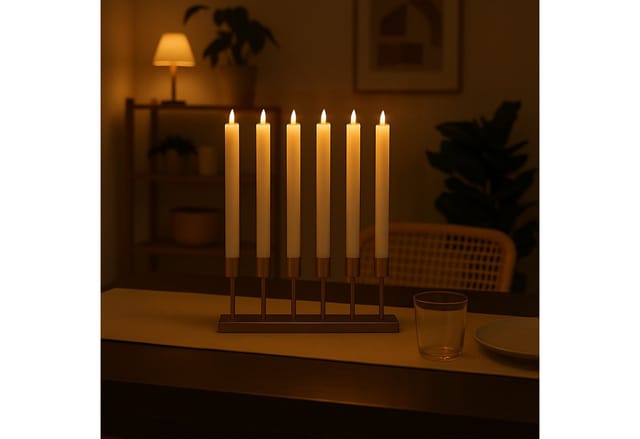 Relaxdays - led Stabkerzen, 6er Set, mit Fernbedienung, Timer & flackernder Flamme, Echtwachs, flammenlose Kerzen, weiß