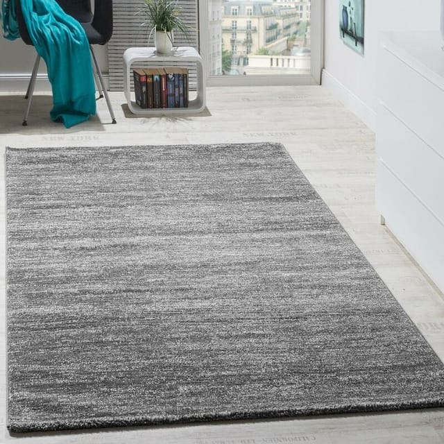 Paco Home - Teppich Modern Wohnzimmer Kurzflor Gemütlich Meliert in Grau Creme 60x100 cm