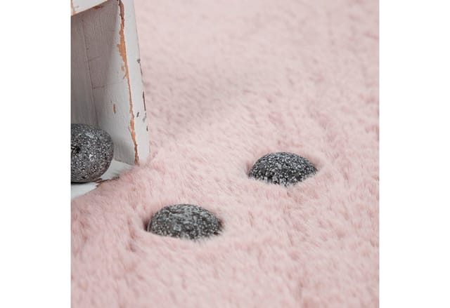 Paco Home - Hochflor Teppich Für Wohnzimmer Softes Kaninchenfell Imitat Kunstfell In Rosa ø 200 cm Rund