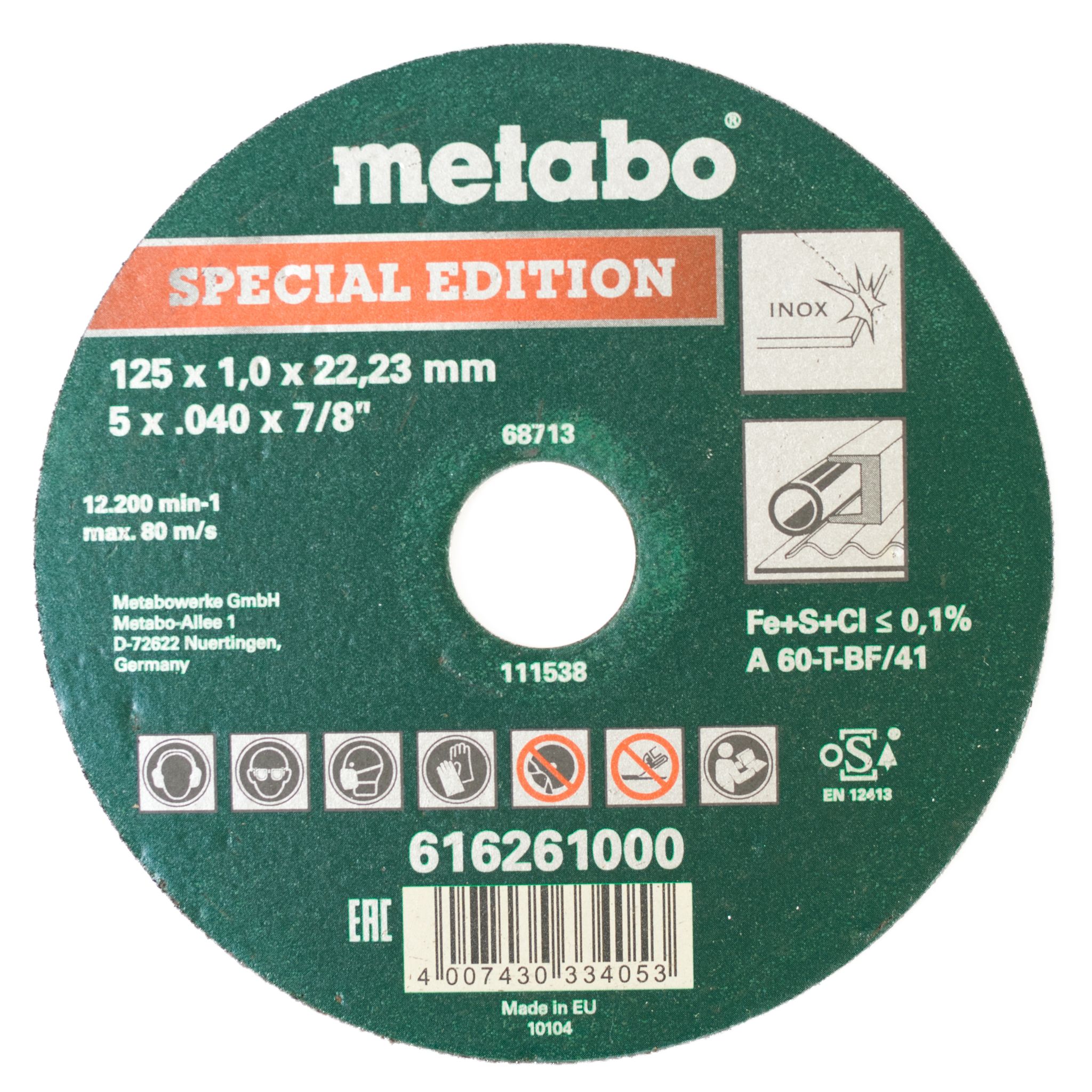 Metabo Inox Trennscheibe Special Edition 125x1,0 Mm 25 Stück