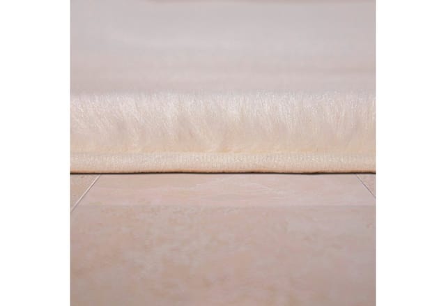 Paco Home - Badezimmerteppich Badematte Badteppich Rutschfest Flauschig Waschbar Einfarbig 50x80 cm, Creme