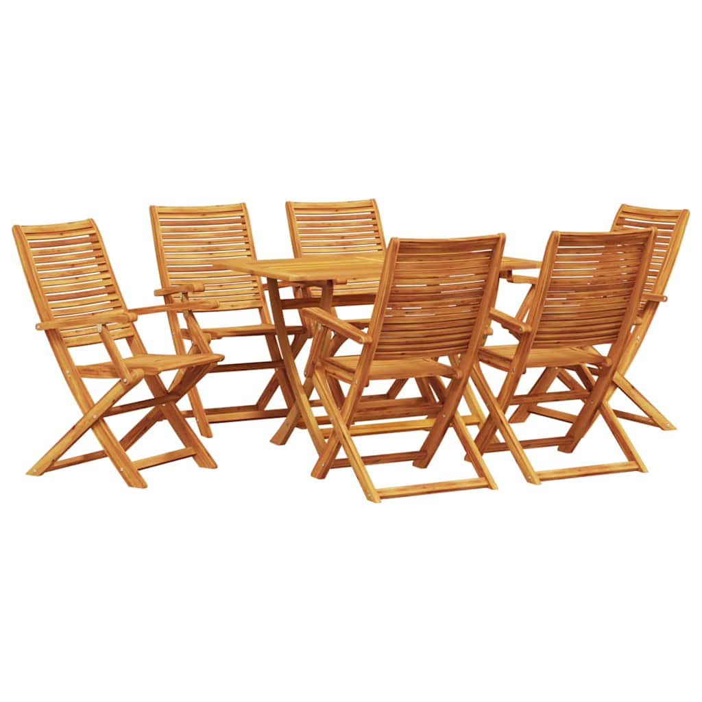 Garten Essgruppe 7 Stk. Braun Massivholz Akazie Vidaxl