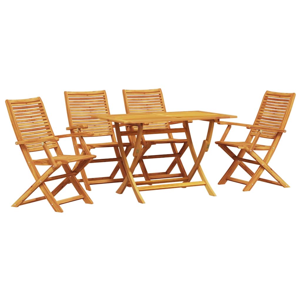 Garten Essgruppe 5 Stk. Braun Massivholz Akazie Vidaxl