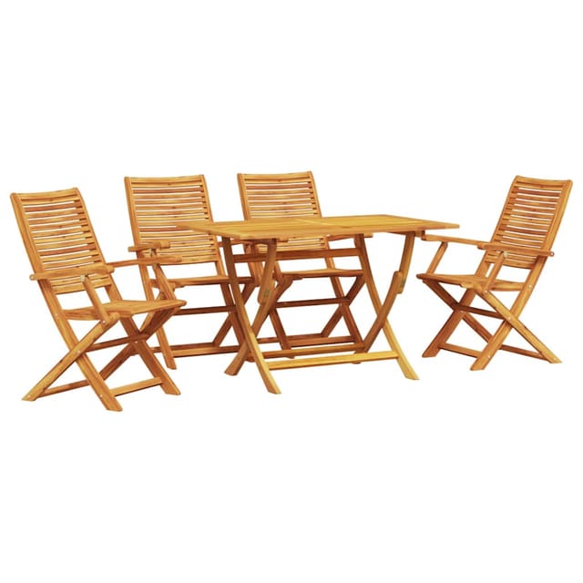 Garten Essgruppe 5 Stk. Braun Massivholz Akazie Vidaxl