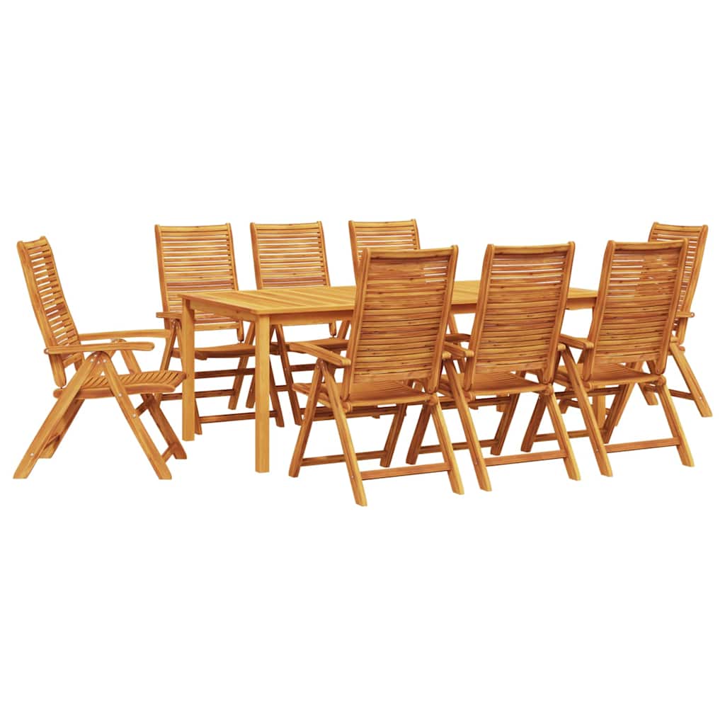 Garten Essgruppe 9 Stk. Braun Massivholz Akazie Vidaxl
