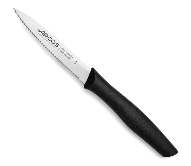 Messer Mondador Arcos Nova 188610 Edelstahl Nitrum und mango Polypropylenmesser, schwarze 10 cm Klinge in Displaybox