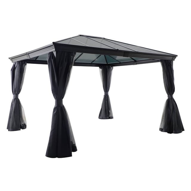 Gartenlaube Belize in Graphitgrau - 3,6 × 3 m