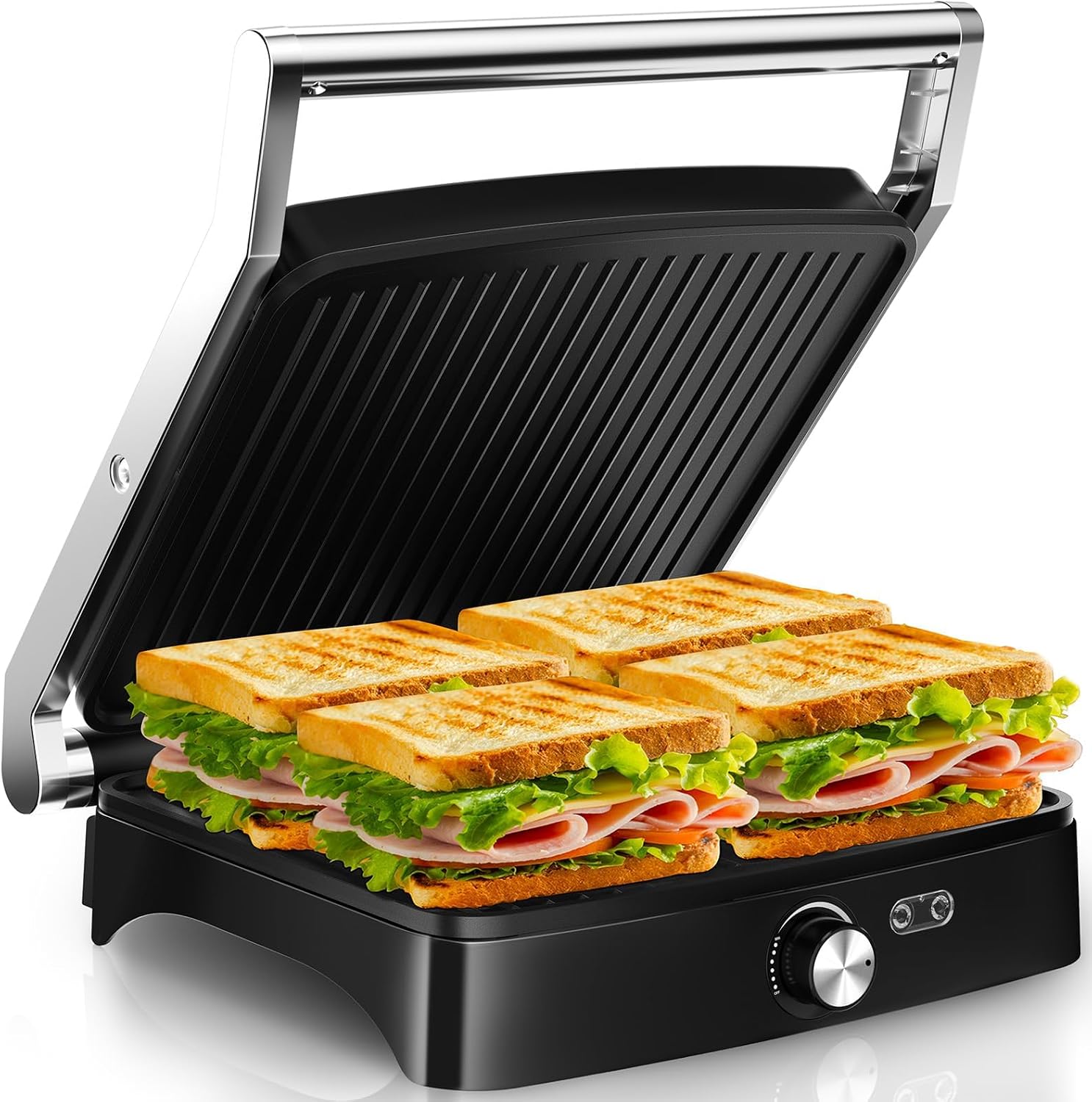 Yashe Kontaktgrill Abc19a, 2000 W, 180°-öffnung, Silber
