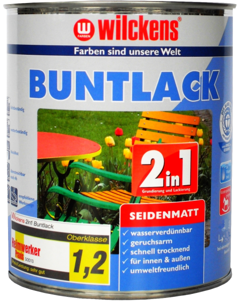 Wilckens - Buntlack 2in1 RAL9010 Reinweiß seidenmatt 0,125l 12491000010
