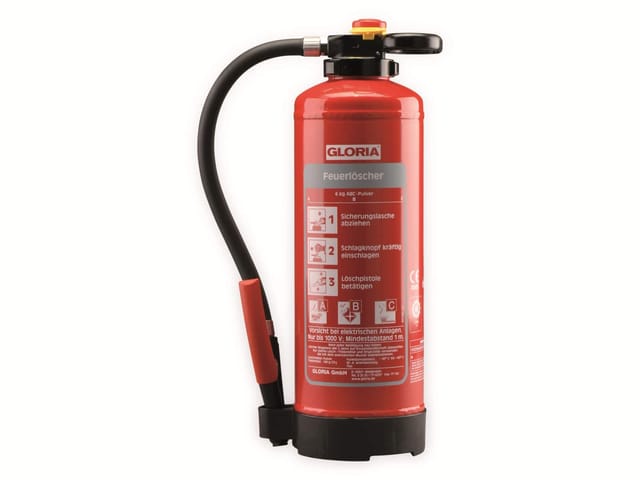 Feuerlöscher P6 pro, Pulver, 6 kg, Brandklasse 34A, 233B, mit Wandhalter - Gloria