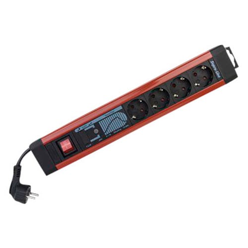 FP - rev 0014462613 Steckdosenleiste mit Schalter 4fach Schwarz, Rot Schutzkontakt 1 St.