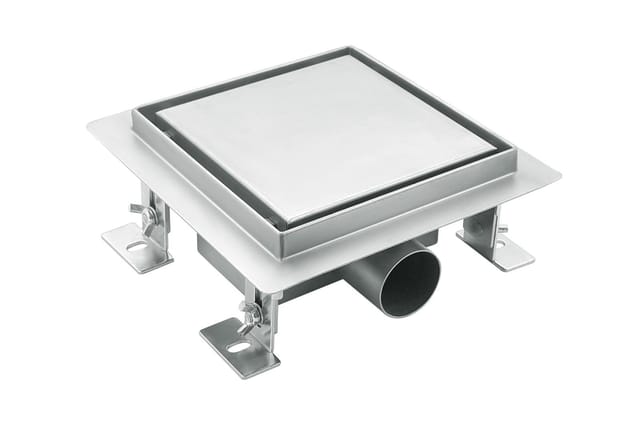 Bc-elec - Q-20 Duschrinne aus Edelstahl, quadratisch, 20cm, umkehrbarer Duschabfluss, höhenverstellbar 63-83mm