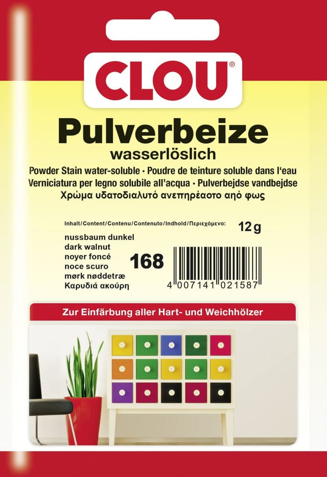 Clou Pulverbeize 12 g nussbaum dunkel Beizen