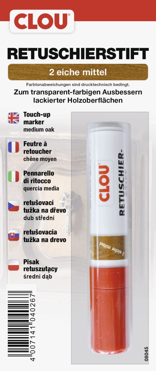 Clou - Retuschierstift eiche mittel Holzpaste & Holzkitt
