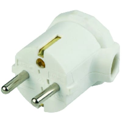 Stecker seitl. Einf. weiss